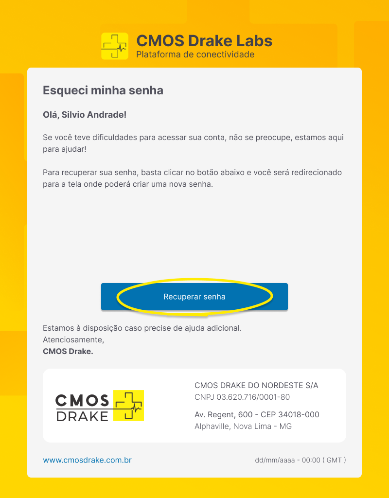 Email de recuperação de senha