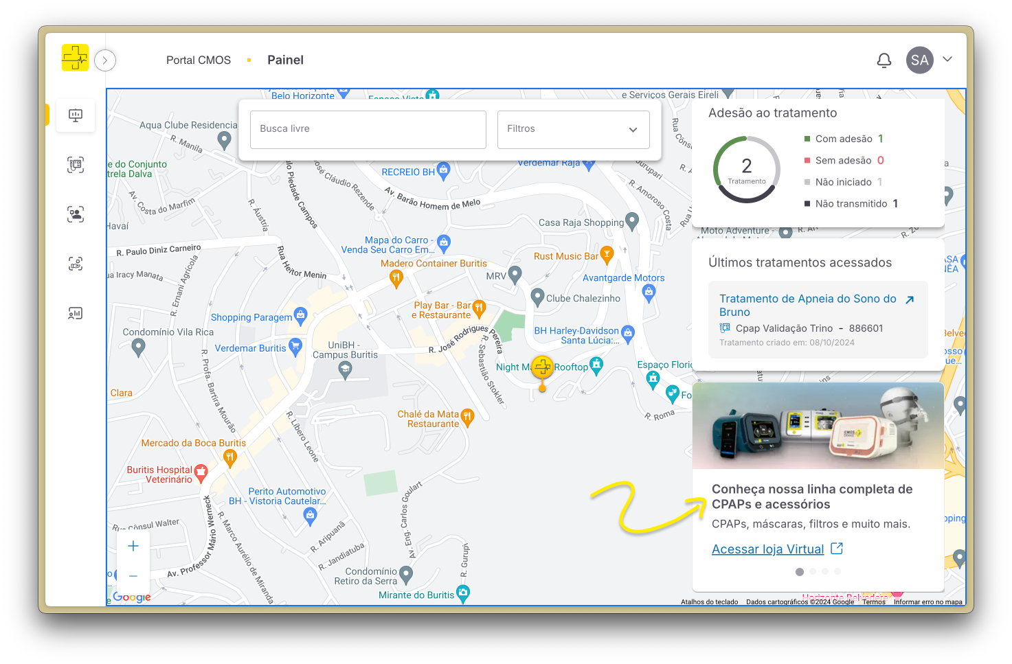 Carousel de promoções e avisos