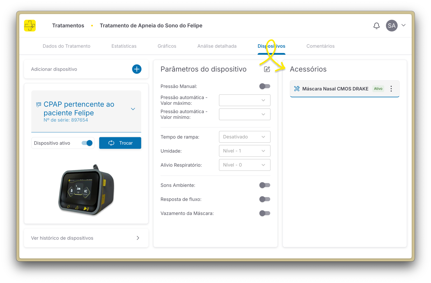 Acessórios no tratamento